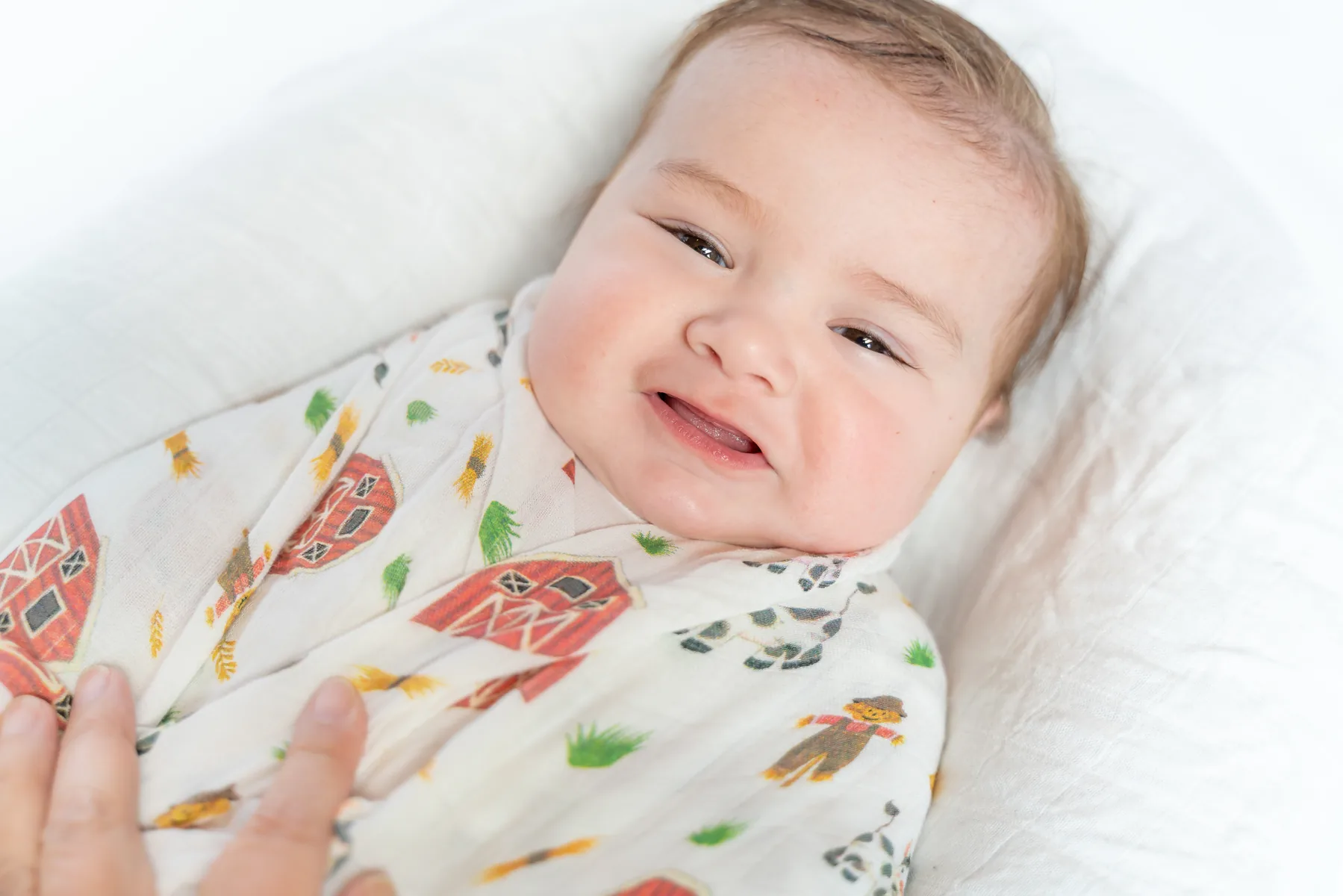 Floral and farm Mama Cookie bamboo muslin swaddle combo set photo 4